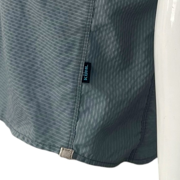 Kuhl Riveara Woven Button Up Short Sleeve Shirt Men Sz Small Blue - Picture 3 of 4